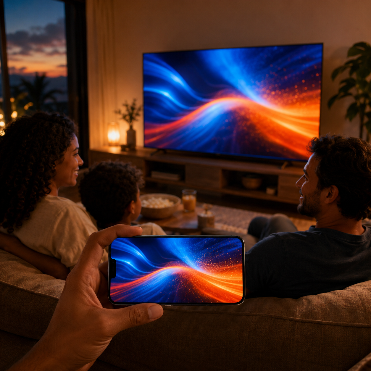 Público assistindo no celular e na Smart TV