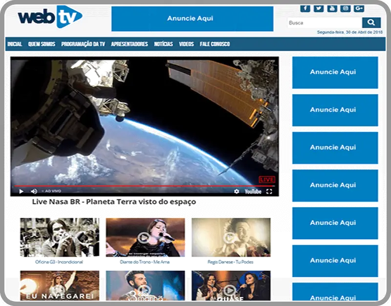 Modelo de Site para Web TV 3