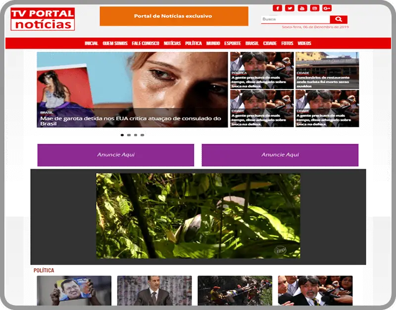 Modelo de Site para Web TV 5