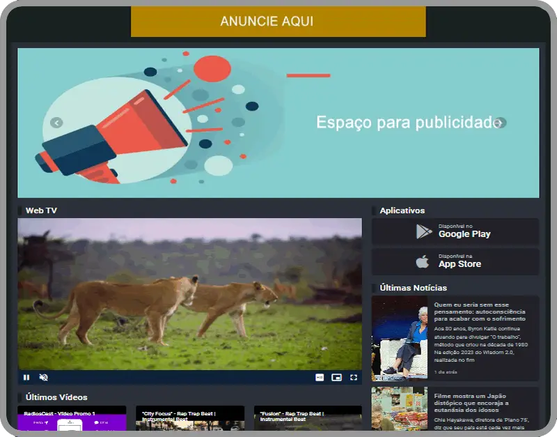 Modelo de Site para Web TV 1